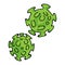 Picture of covid 19 virus icon image. Fight viral spread quarantine corona element. Educational hand drawn graphic