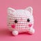 A Picture of a Crocheted Cute Cat, Ai Generated
