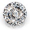 Picture diamond jewel on white background. Beautiful sparkling shining round shape emerald image. 3D render brilliant