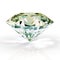 Picture diamond jewel on white background. Beautiful sparkling shining round shape emerald image. 3D render brilliant