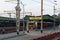 Picture of electric Local Train standing at a Junction Railway Station of Indian Railways system. Kolkata, West Bengal, India on