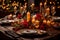 Picture an enchanting homemade romantic dinner, where the lighting is artfully arranged