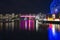 A picture of False Creek at night.  Long exposure version.   Vancouver BC Canada