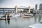 A picture of the false creek taken with tilt-shift effect.  Vancouver BC Canada