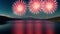 A Picture Of A Fascinatingly Diverse Display Of Fireworks Over A Lake