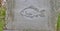 Picture of fish, carved in stone, southern Bohemia