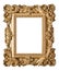 Picture frame baroque style. Vintage art gold object