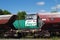 Picture of freight train with logo of French National Rail Company.