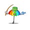 A Picture of funny Fishing rainbow umbrella design