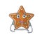 A picture of gingerbread star showing afraid look face