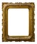 Picture gold wooden ornate frame for design on isolated background