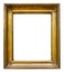 Picture gold wooden ornate frame for design on  isolated background