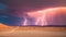 A Picture Of A Gorgeous View Of A Desert With Lightning AI Generative