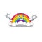 A picture of grinning rainbow cartoon design concept