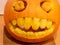 Picture of a happy pumpkin with big teeth