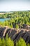 Picture of hilly terrain with green trees and river