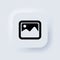 Picture icon. Photo gallery. Neumorphic UI UX white user interface web button. Neumorphism. Vector EPS 10