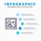 Picture, Image, Landmark, Photo Blue Infographics Template 5 Steps. Vector Line Icon template