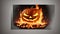 A Picture Of A Jack O Lantern On Fire. Generative AI