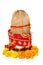 Picture of kalash with coconut and chunni with floral decoration for navratri pooja