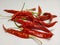 Picture of kashmiri chilli mirch in isolated white background