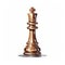 Picture of king from chess. World Chess Day. International Chess Day. July 20. Side view. Closeup. White background. Ai generated