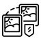 Picture law protection icon outline vector. Copyright patent