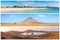 Picture montage of Sal island landscapes in Cape Verde archipel