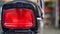 Picture of motorcycle red tail light. Stylish back light of a two wheeler