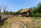 Picture of a museum of rebuild viking buildings in southern Germany