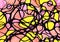 Picture of Neurographic Lines. Bright sketch with colorful markers. Abstract chaotic wavy curves pattern background. Hand drawn