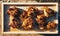 A Picture-Perfect Day for Savoring BBQ Chicken on Wooden Plank, Bathed in Sunlight\\\'s Warm Glow