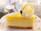 Picture of the piece of Lemon cheesecake