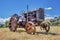 Picture of a plough in Otaki in New Zealand surrounded by greenery and mountains under a blue sky