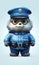 a picture of a police bear, on a white background, in a police uniform generated by AI, generative assistant.