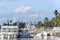 Picture of Praia do Jacare beach, several boats side by side in the boat harbor.