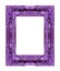 Picture purple frame isolated on white background, clipping path