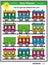 Picture puzzle with colorful vintage train cars