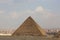 Picture of the pyramid of King Menkaure, one of the great historical pyramids of Giza, one of the Seven Wonders of the World, Giza