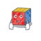 A picture of rubic cube having an afraid face