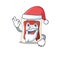 A picture of Santa blood bag mascot picture style with ok finger