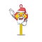 A picture of Santa chinese knot mascot picture style with ok finger