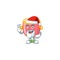 A picture of Santa chinese red drum mascot picture style with ok finger
