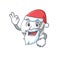 A picture of Santa cricket ball mascot picture style with ok finger