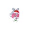 A picture of Santa love gift pink mascot picture style with ok finger