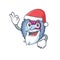 A picture of Santa neutrophil cell mascot picture style with ok finger