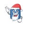 A picture of Santa parking disc mascot picture style with ok finger