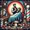 Picture a skilled barber, attentively cutting a bearded mans beard.