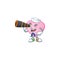 Picture of Smiling happy Sailor pink love balloon with binocular