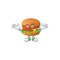 A picture of smirking hamburger cartoon character design style